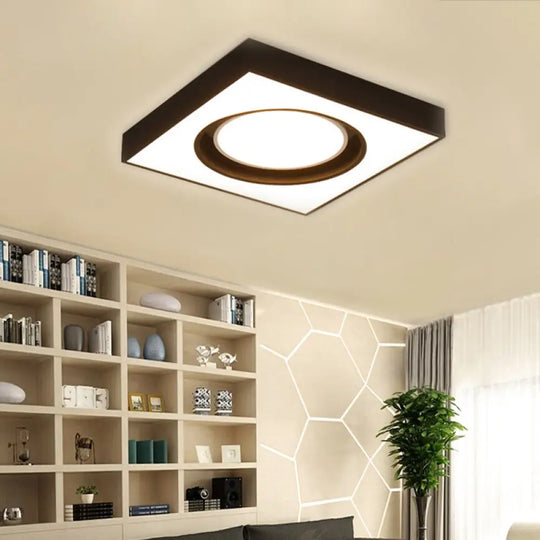 Modern Black And White Acrylic Led Ceiling Light For Cloth Shop / 19.5’