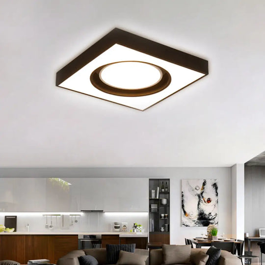 Modern Black And White Acrylic Led Ceiling Light For Cloth Shop / 23.5’ Warm