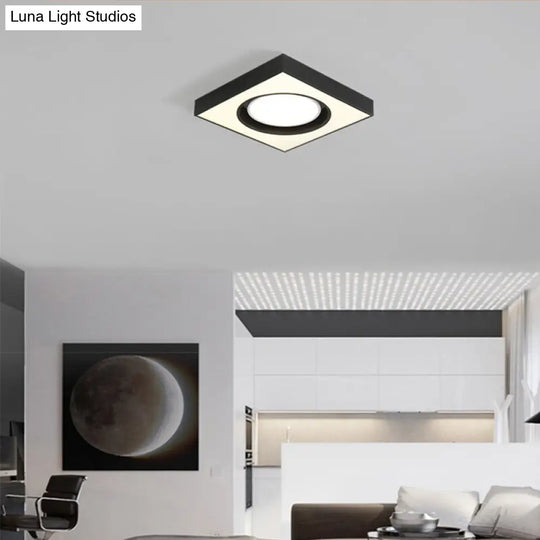 Modern Black And White Acrylic Led Ceiling Light For Cloth Shop / 16 Warm