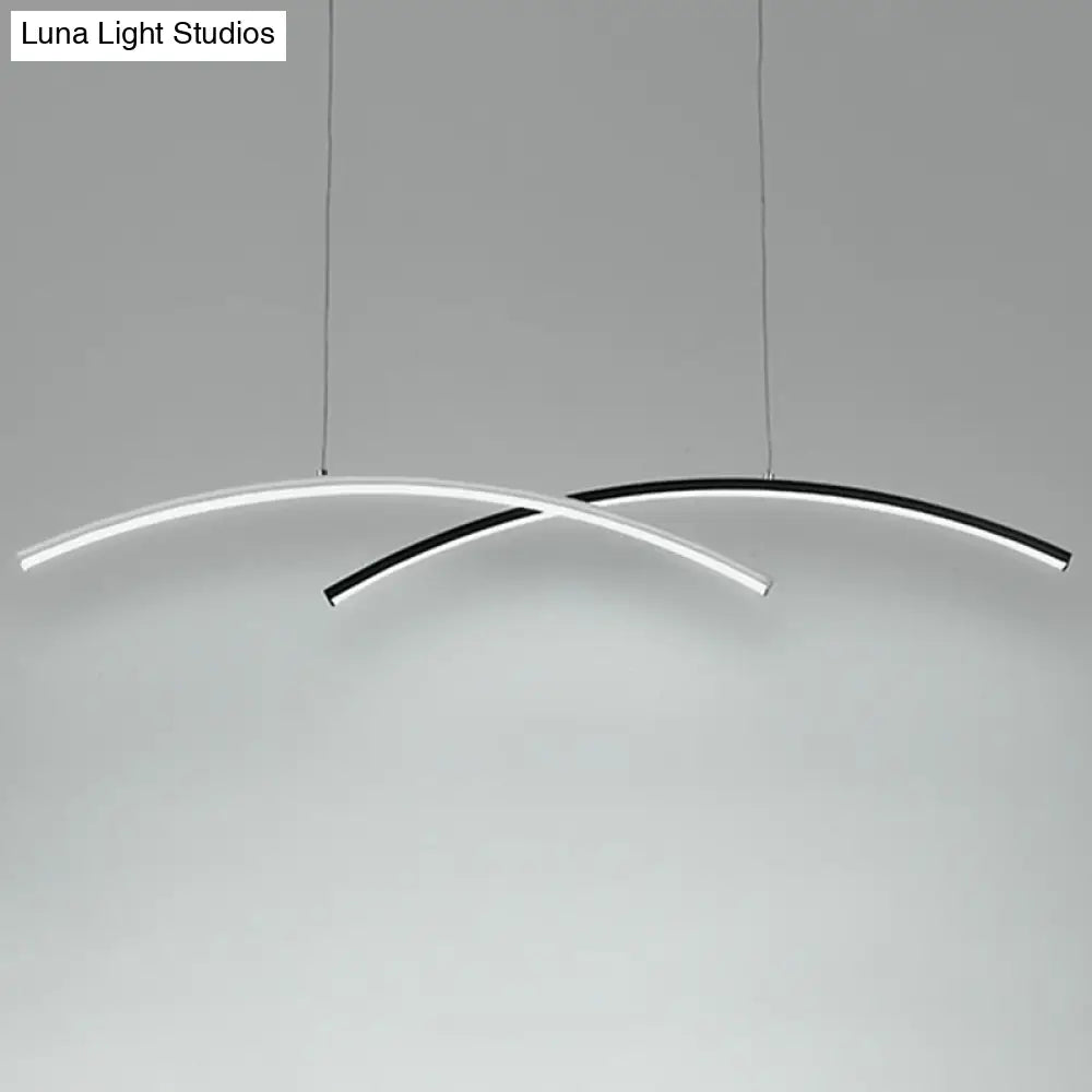 Modern Black And White Arc Ceiling Led Island Light For Living Room