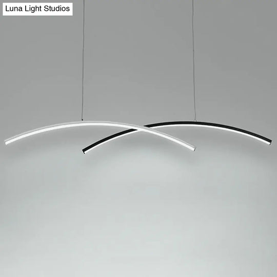 Modern Black And White Arc Ceiling Led Island Light For Living Room