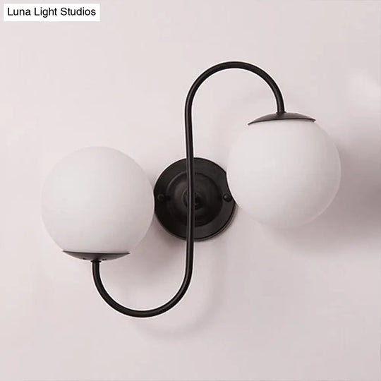 Modern Black And White Glass Wall Sconce Light Fixture - Living Room Lamp