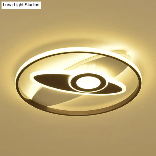 Modern Black And White Led Circle Ceiling Light Black-White