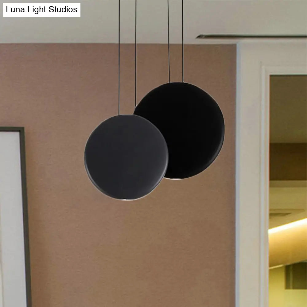 Modern Black And White Pendant Lights With Round Resin Shade