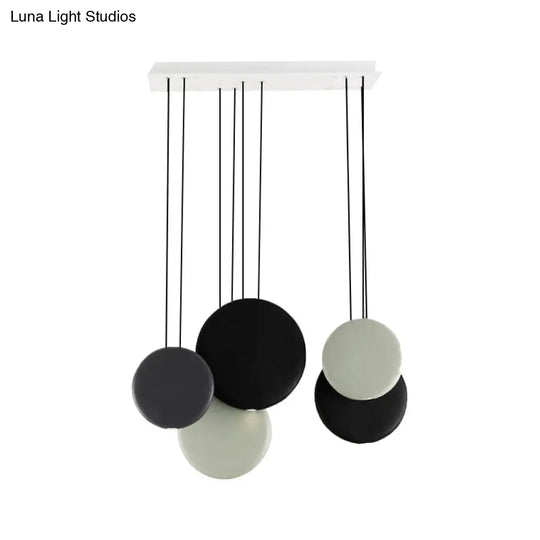 Modern Black And White Pendant Lights With Round Resin Shade