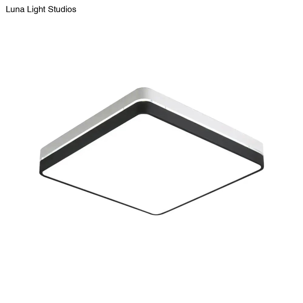 Modern Black And White Square Ceiling Light With Led Flush Lighting For The Bedroom