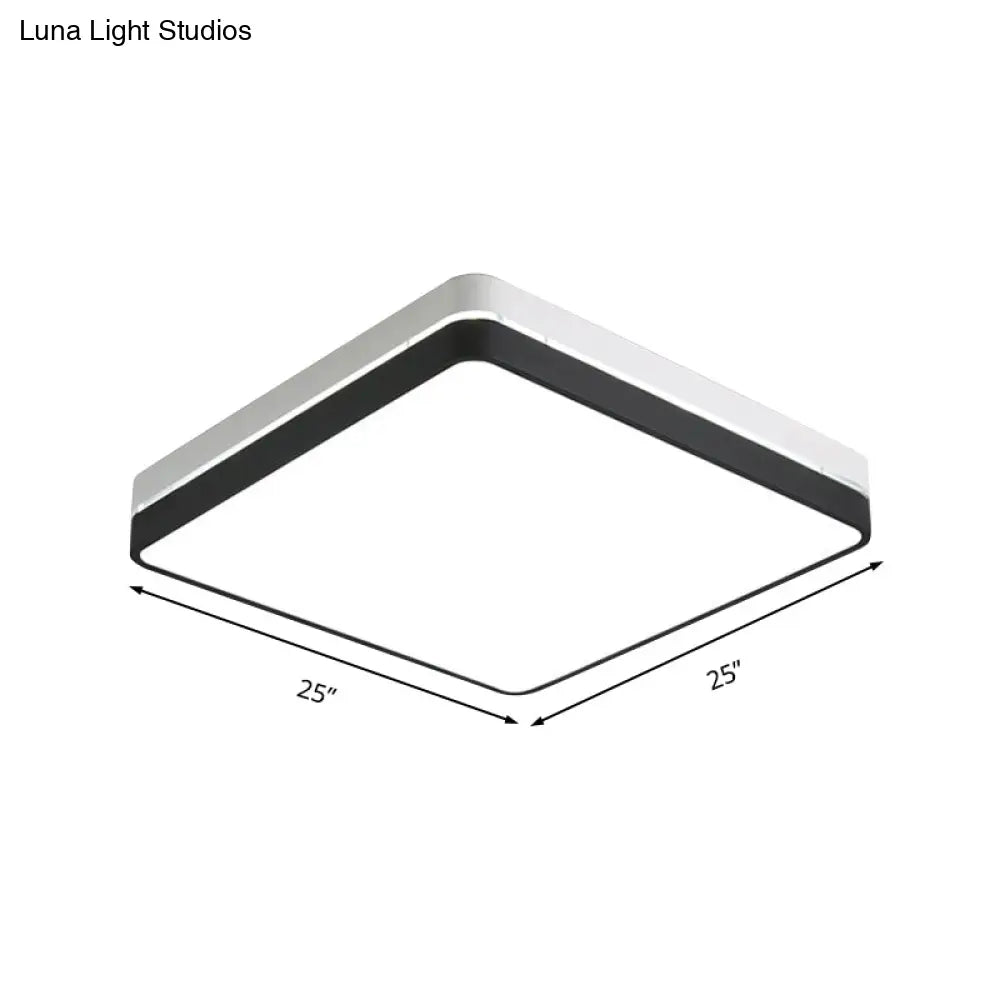 Modern Black And White Square Ceiling Light With Led Flush Lighting For The Bedroom