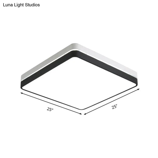 Modern Black And White Square Ceiling Light With Led Flush Lighting For The Bedroom