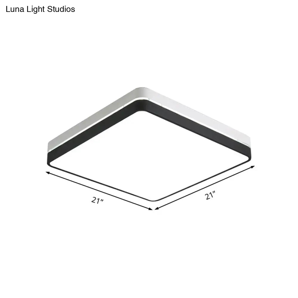 Modern Black And White Square Ceiling Light With Led Flush Lighting For The Bedroom