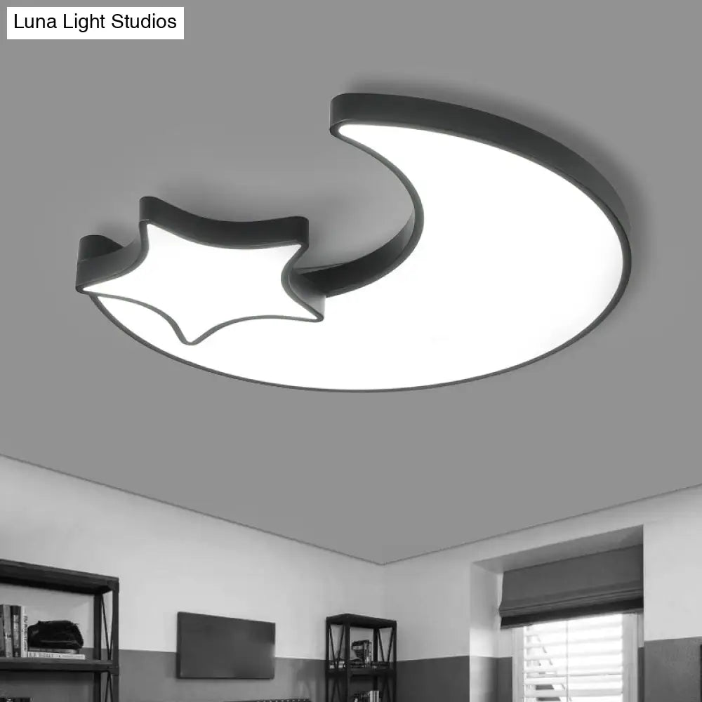 Modern Black And White Starry Led Ceiling Light With Acrylic Shade