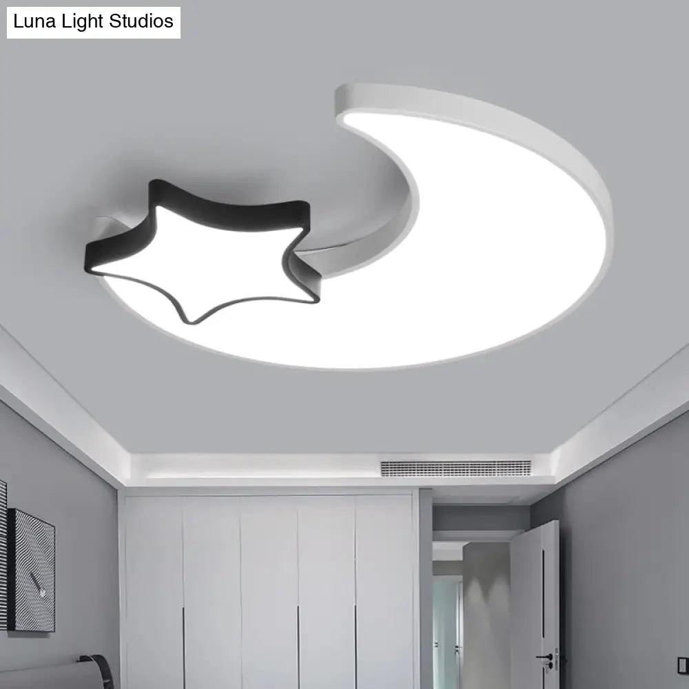 Modern Black And White Starry Led Ceiling Light With Acrylic Shade