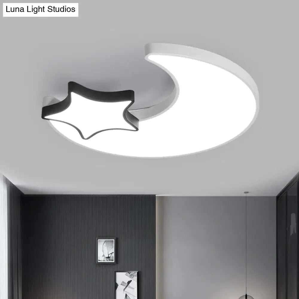 Modern Black And White Starry Led Ceiling Light With Acrylic Shade