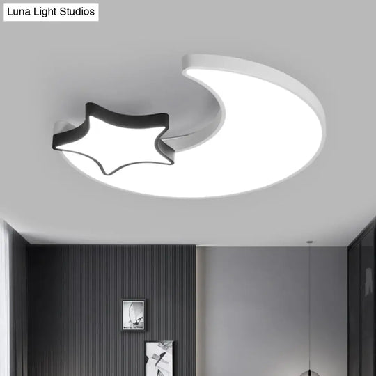 Modern Black And White Starry Led Ceiling Light With Acrylic Shade