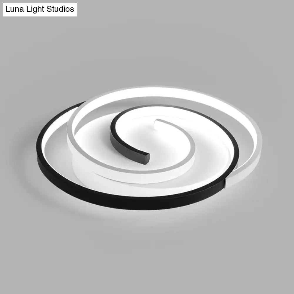 Modern Black And White Swirl Led Ceiling Light For Bedroom