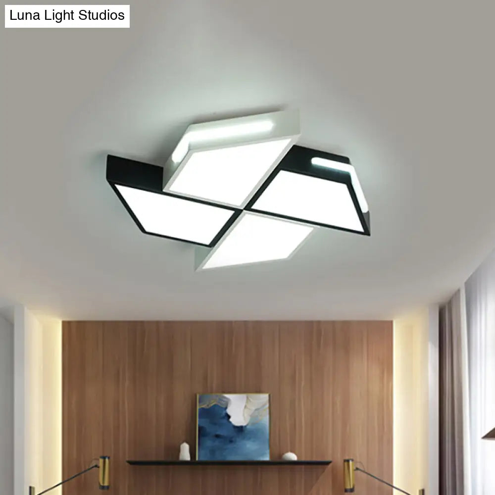 Modern Black And White Windmill Flush Lighting Led Ceiling Lamp Fixture (18/23.5 Wide)