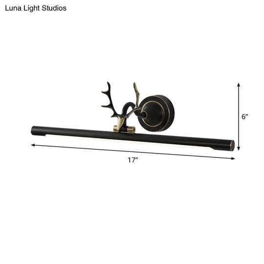 Modern Black Antler Arm Wall Mount Led Vanity Bar Light - Metallic Finish