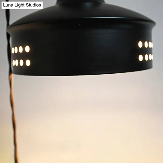 Modern Black Barn Shade Pendant Ceiling Light With Metallic Finish