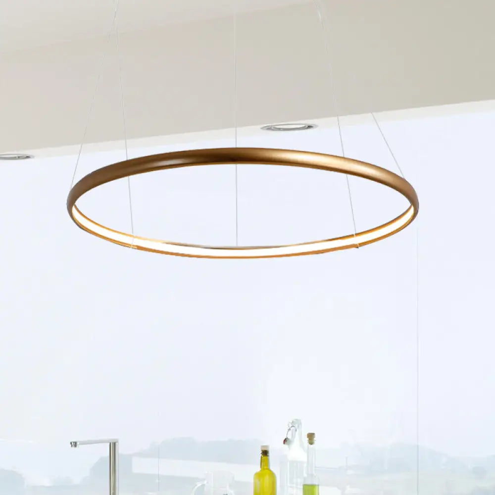 Modern Black Brown Gold Orbit Led Ceiling Light: 1/2/3-Light Acrylic Chandelier In Warm White