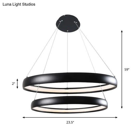 Modern Black Brown Gold Orbit Led Ceiling Light: 1/2/3-Light Acrylic Chandelier In Warm White