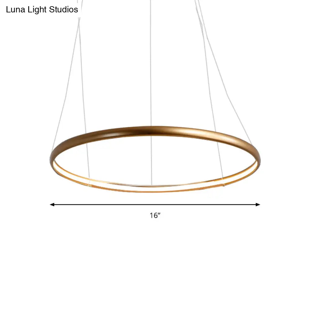 Modern Black Brown Gold Orbit Led Ceiling Light: 1/2/3-Light Acrylic Chandelier In Warm White