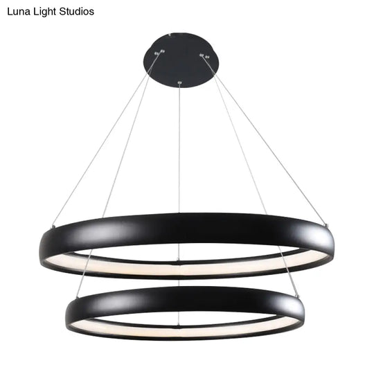 Modern Black Brown Gold Orbit Led Ceiling Light: 1/2/3-Light Acrylic Chandelier In Warm White