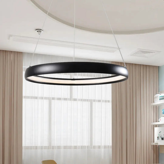 Modern Black Brown Gold Orbit Led Ceiling Light: 1/2/3-Light Acrylic Chandelier In Warm White