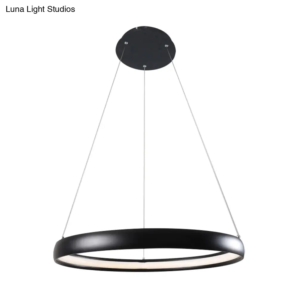 Modern Black Brown Gold Orbit Led Ceiling Light: 1/2/3-Light Acrylic Chandelier In Warm White