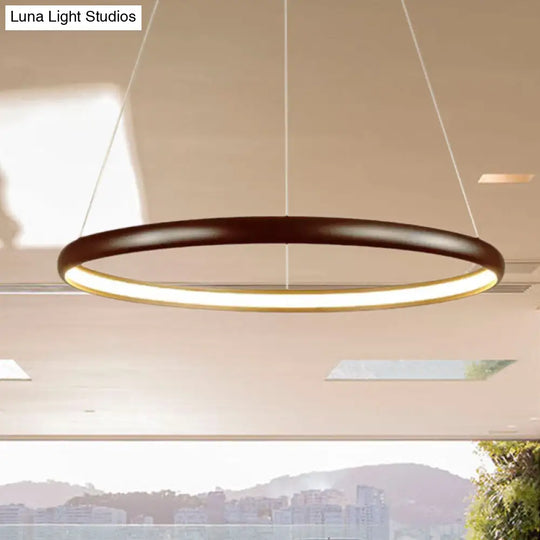 Modern Black Brown Gold Orbit Led Ceiling Light: 1/2/3-Light Acrylic Chandelier In Warm White