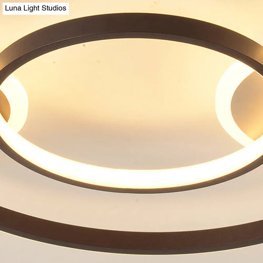 Modern Black Circle Flush Mount Led Ceiling Lamp For Child’s Bedroom