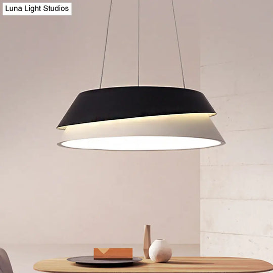 Modern Black Cone Pendant Light Kit With Acrylic Led In Warm/White