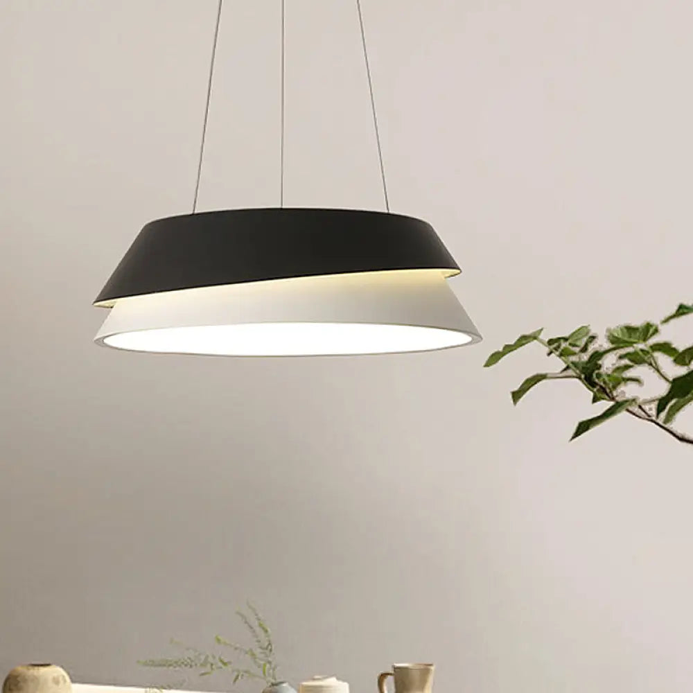 Modern Black Cone Pendant Light Kit With Acrylic Led In Warm/White / White