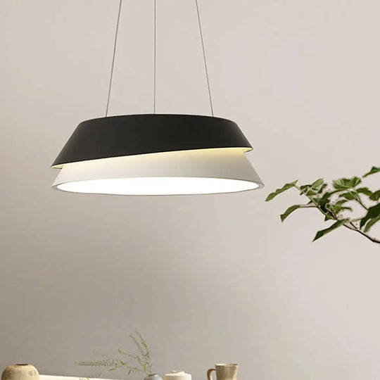 Modern Black Cone Pendant Light Kit With Acrylic Led In Warm/White / White