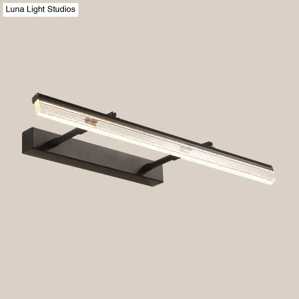 Modern Black Dual Arm Led Wall Mount Vanity Lamp In Warm/White Light