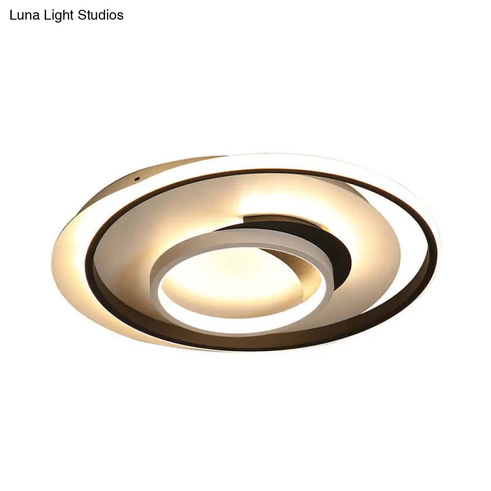 Modern Black Flush Ceiling Lighting Fixture - 18/21.5 Round Acrylic Led Light In Warm/White