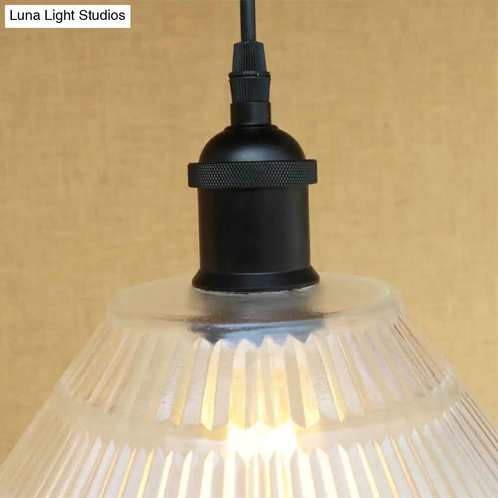 Modern Black Glass Cone Pendant Light For Stylish Living Room Decor