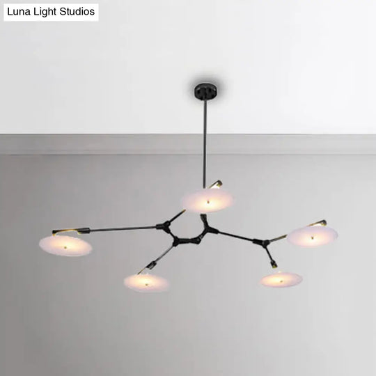 Modern Black/Gold Chandelier For Living Room - 5/9/11 Lights Disc Acrylic Shade