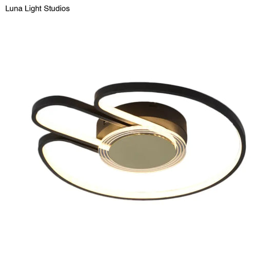 Modern Black/Gold Geometric Frame Flushmount - 16’/19.5’ Led Metal Flush Mounted Lighting
