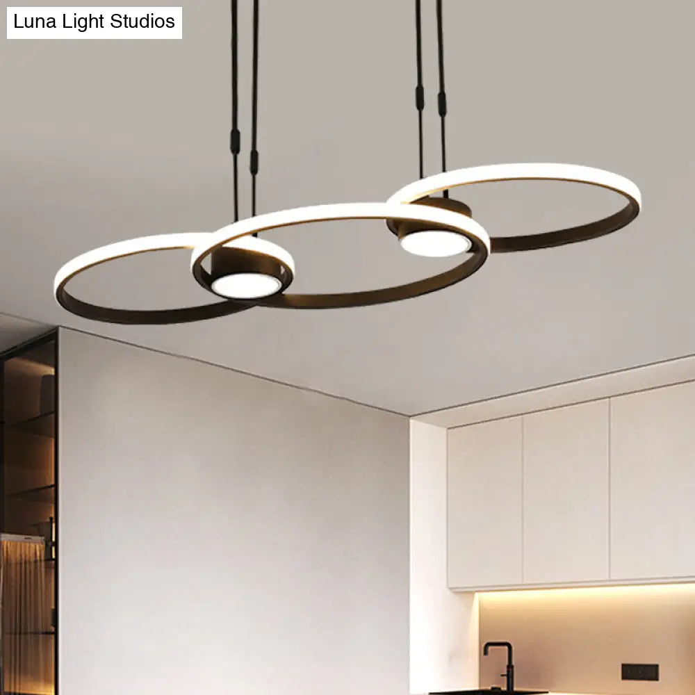 Modern Black/Gold Led Pendant Chandelier - Stylish Metallic Hanging Ceiling Lamp