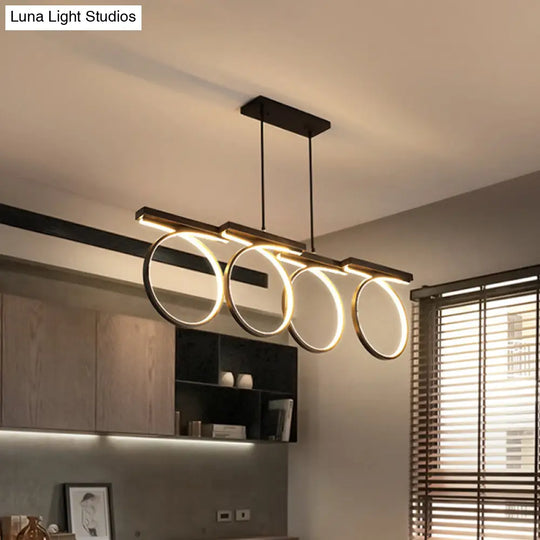 Modern Black/Gold Led Pendant Chandelier - Stylish Metallic Hanging Ceiling Lamp