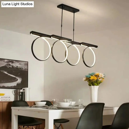 Modern Black/Gold Led Pendant Chandelier - Stylish Metallic Hanging Ceiling Lamp