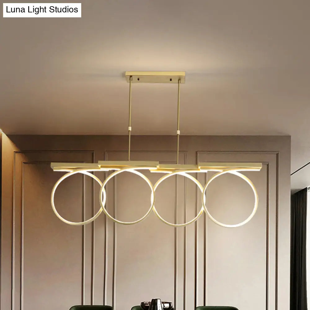 Modern Black/Gold Led Pendant Chandelier - Stylish Metallic Hanging Ceiling Lamp