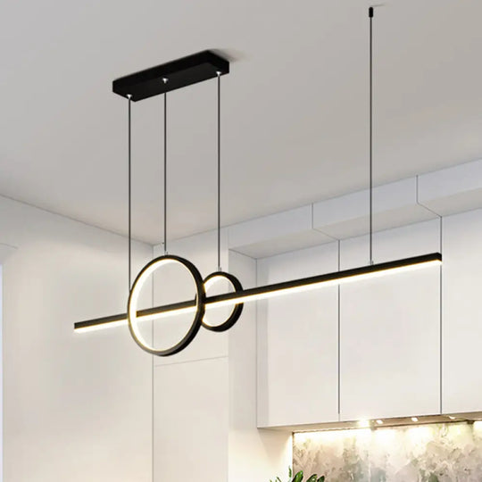 Modern Black/Gold Metallic Led Multi-Pendant Chandelier With Warm/White Light Black / Warm