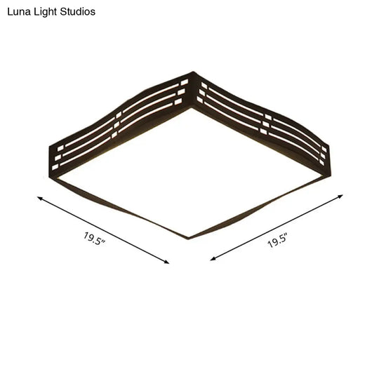 Modern Black High-Penetration Led Flushmount Light In White For Living Room Ceiling