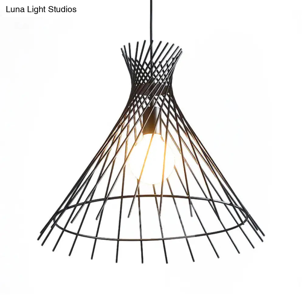 Modern Black Iron 1-Light Pendant Ceiling Lamp For Kitchen Island