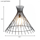 Modern Black Iron Kitchen Island Pendant Ceiling Light With Cone Shade