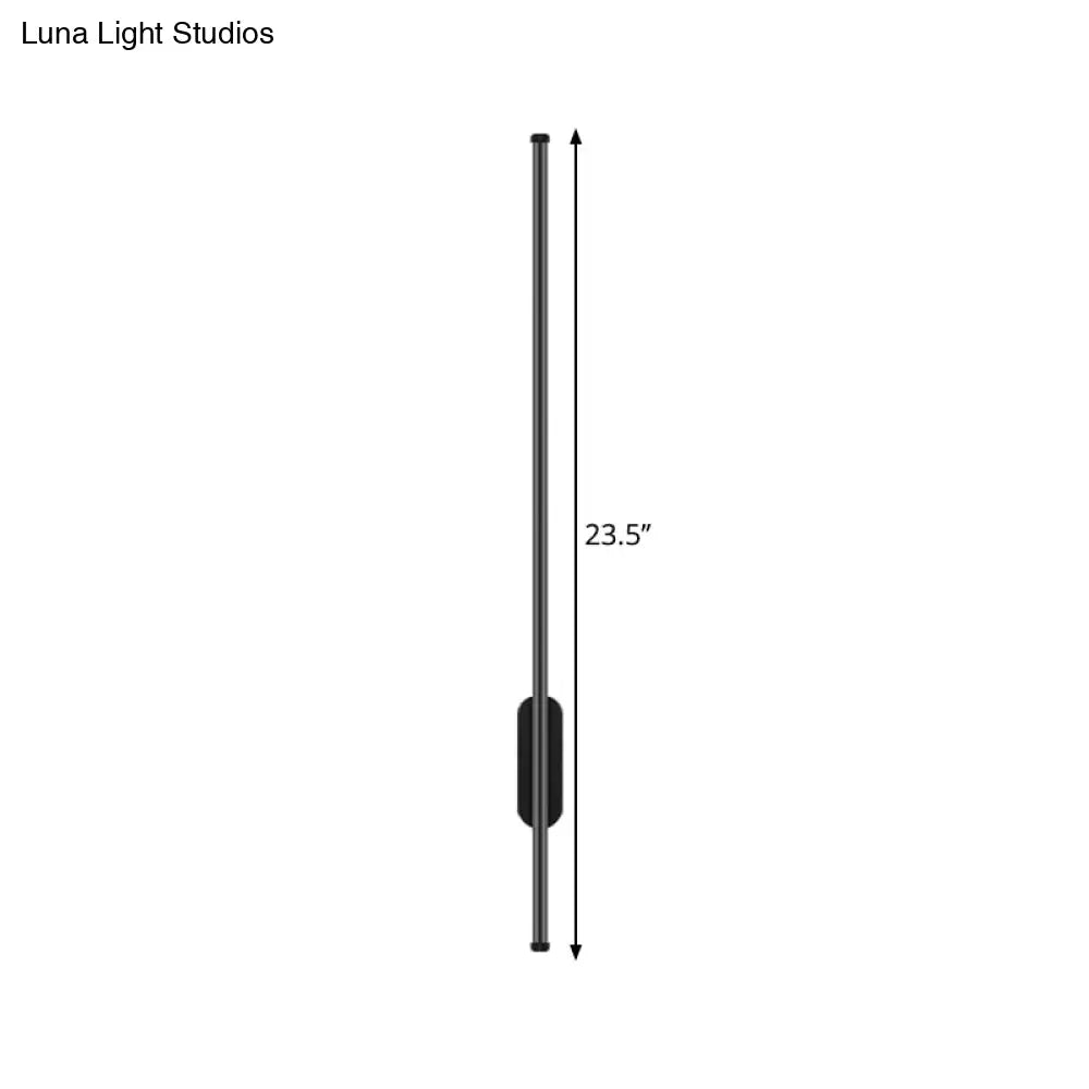 Modern Black Led Bedroom Wall Sconce - Simplicity Bar Lighting Fixture Warm/White Light