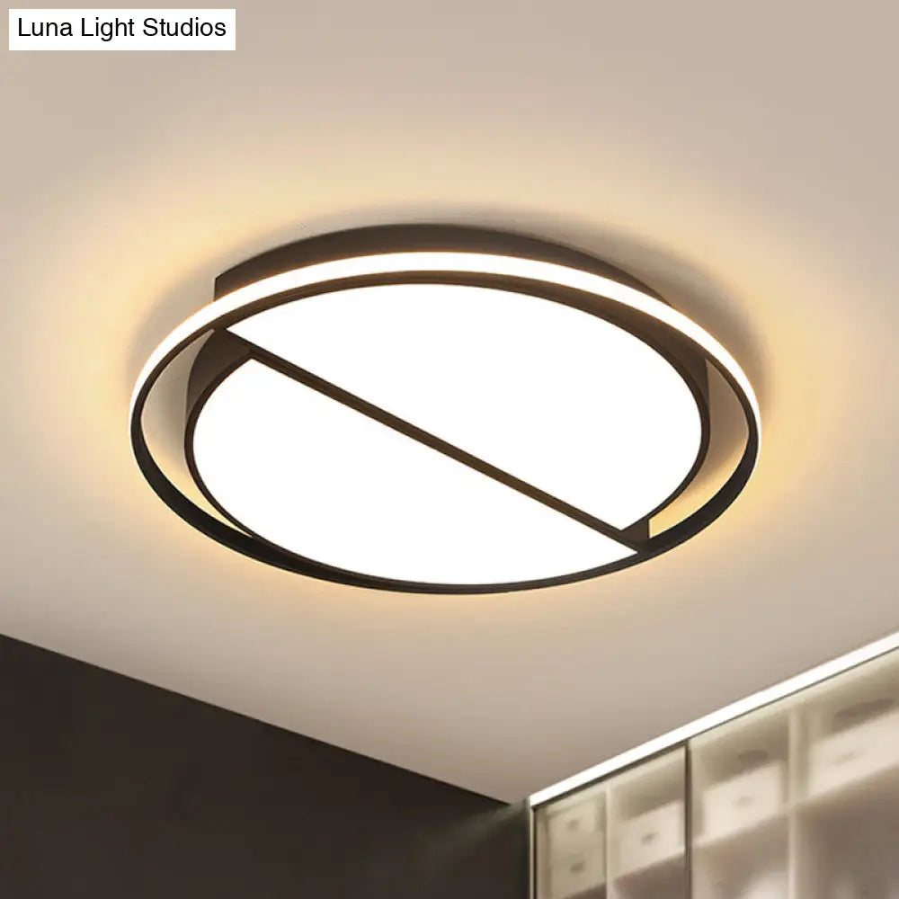 Modern Black Led Ceiling Lamp - Minimalist Acrylic Flush Mount Light In White/3 Color For Bedroom