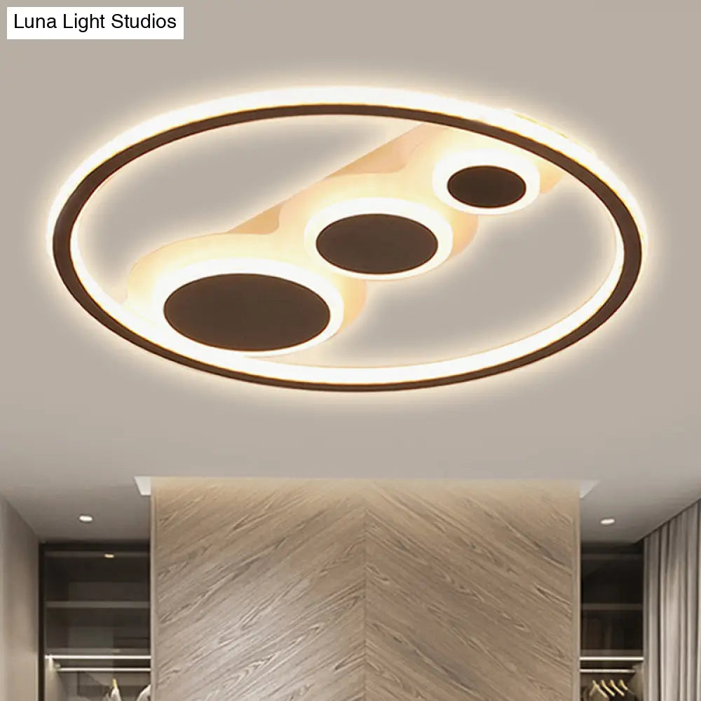 Modern Black Led Ceiling Light With Acrylic Lamp For Hotel Kitchen