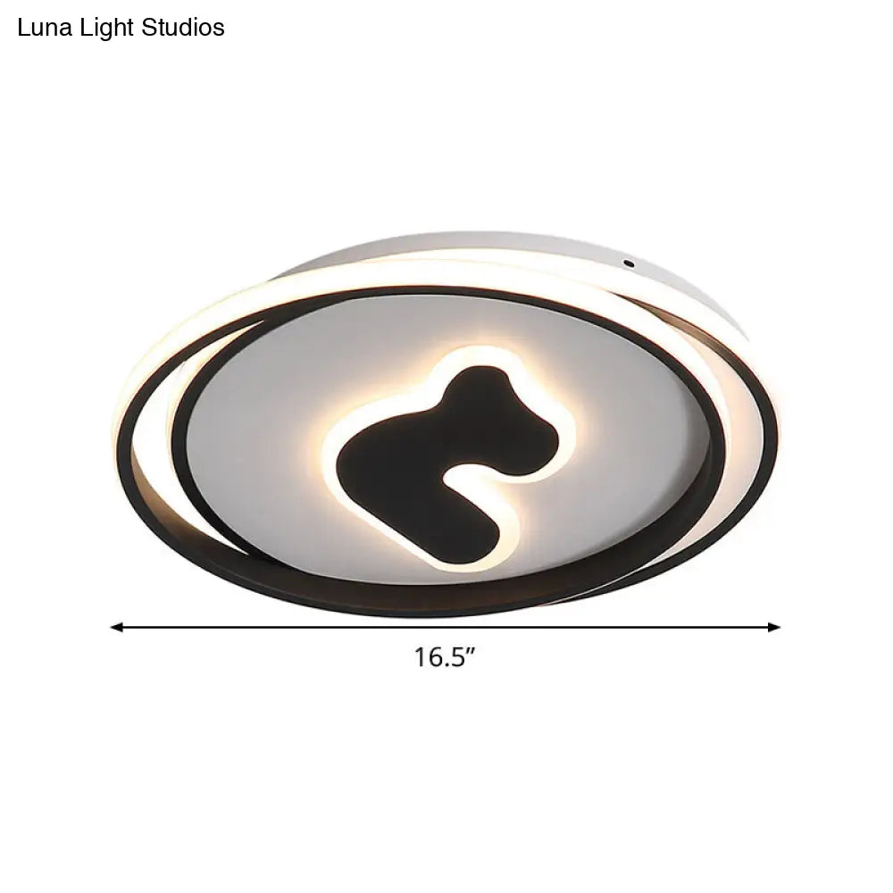 Modern Black Led Flush Mount Ceiling Light Fixture - 16.5’/20.5’ Wide Circle Acrylic