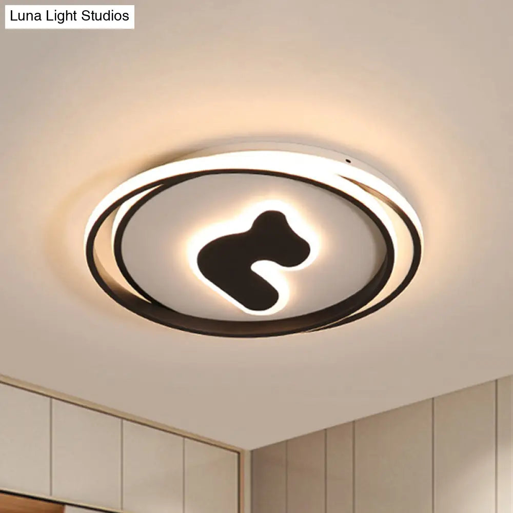 Modern Black Led Flush Mount Ceiling Light Fixture - 16.5’/20.5’ Wide Circle Acrylic